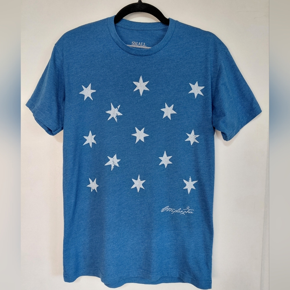 Blue White Stars Short Sleeve Graphic Tee